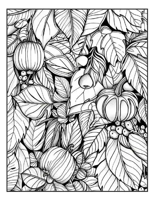 200 Autumn Botanical Coloring Pages for Adults-Robs Books