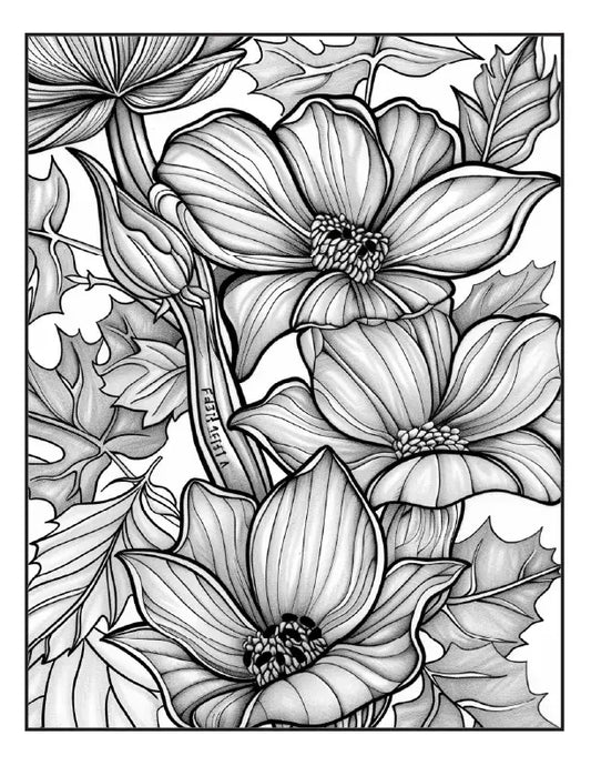 200 Autumn Botanical Coloring Pages for Adults-Robs Books