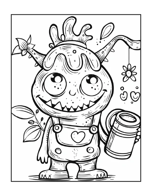 200 Cute Monsters Coloring Pages for Kids 1-Robs Books