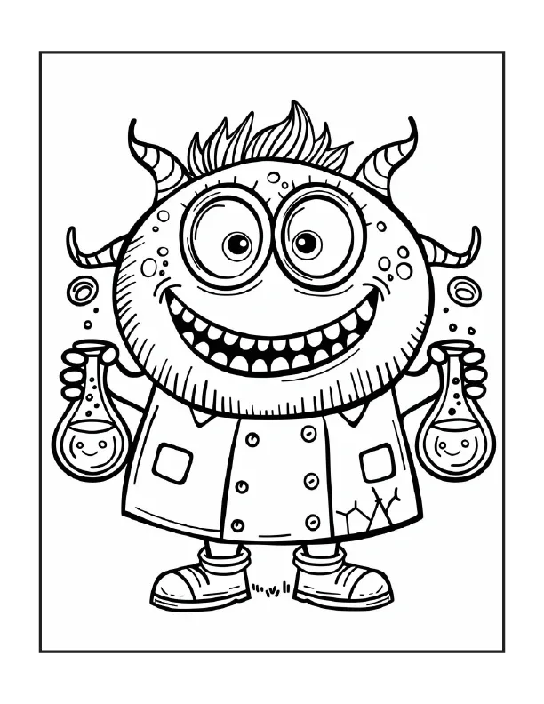 200 Cute Monsters Coloring Pages for Kids 1-Robs Books