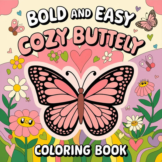 bold and easy Cozy Butterfly Coloring Pages-Robs Books