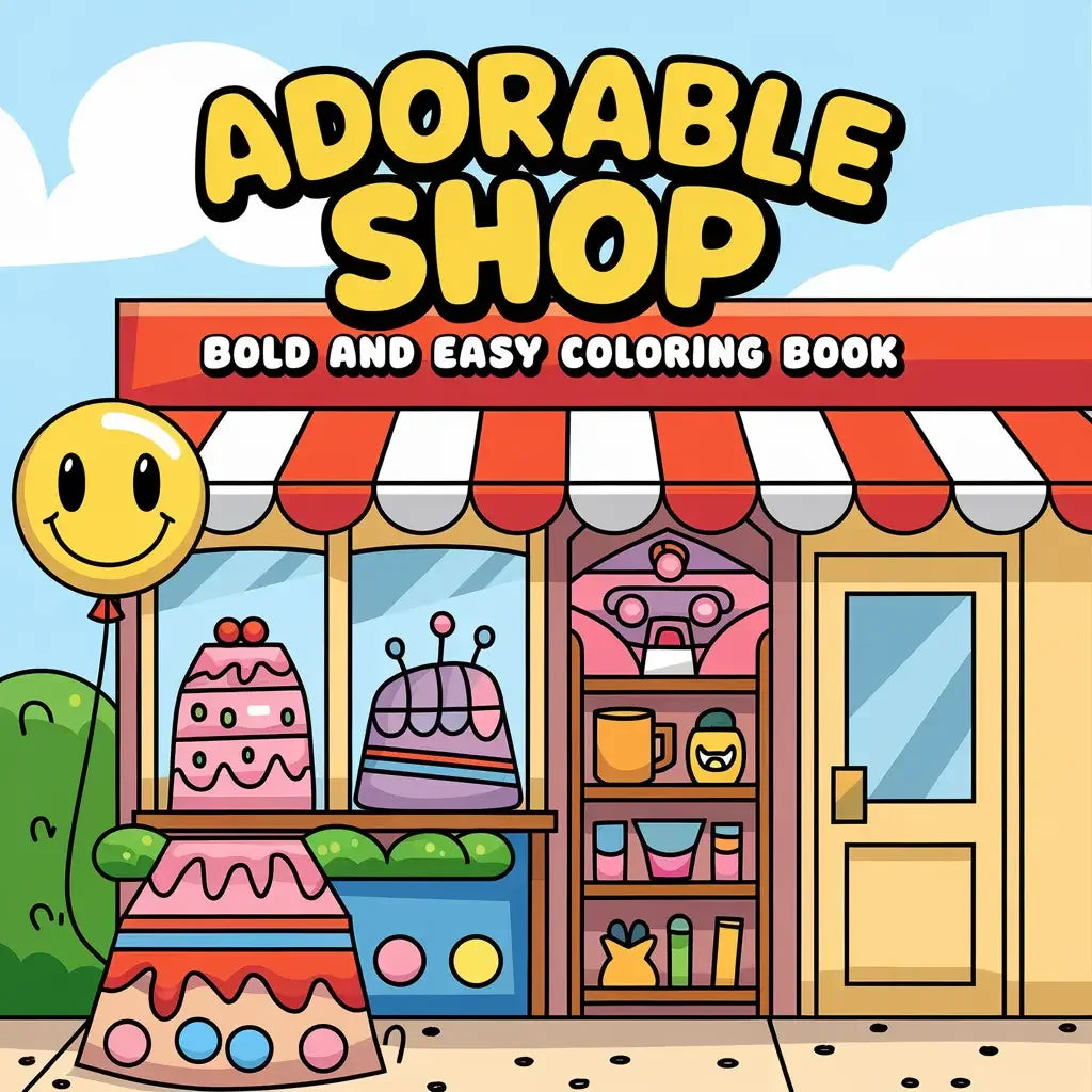 Bold & Easy Adorable Shop Coloring Pages-Robs Books