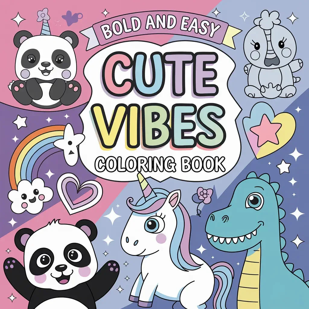 Cute Vibes Bold and Easy Coloring Book-Robs Books