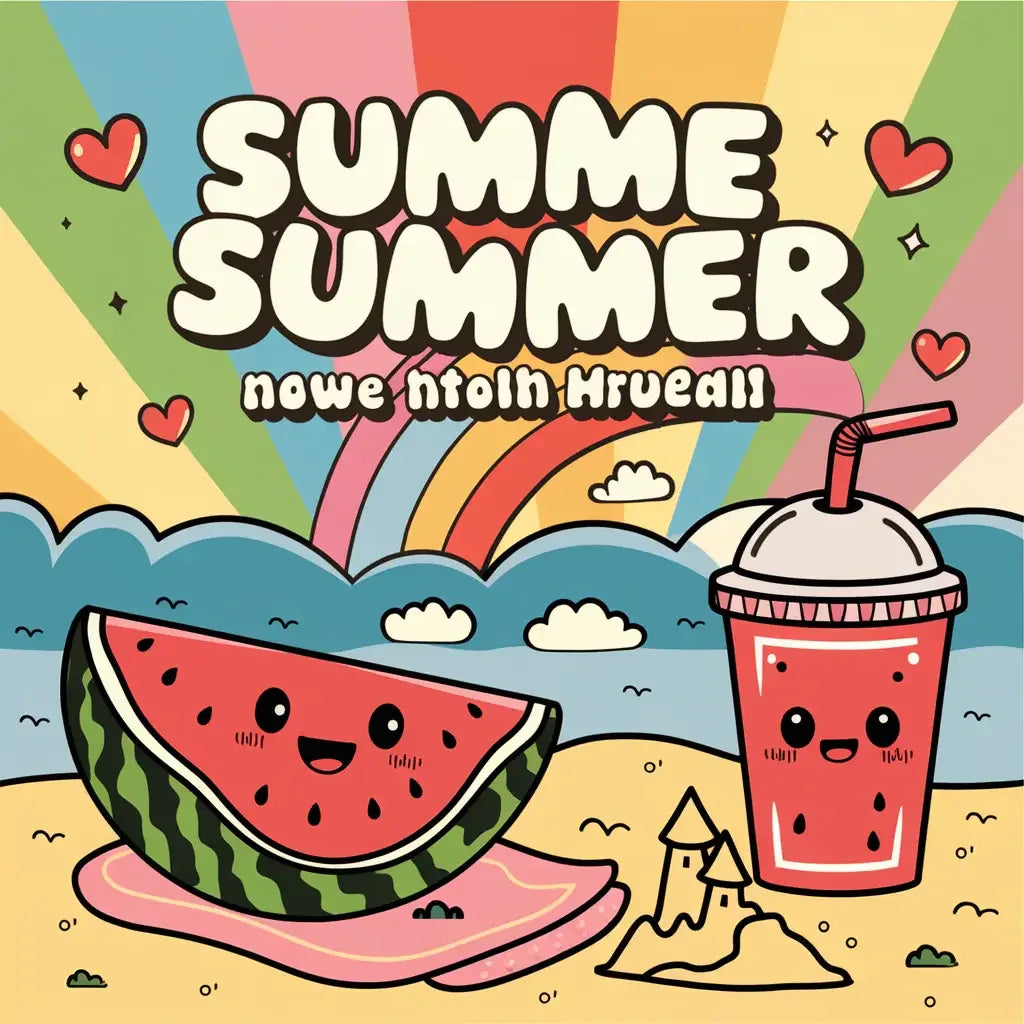 Kawaii Summer Bold & Easy Coloring Pages-Robs Books