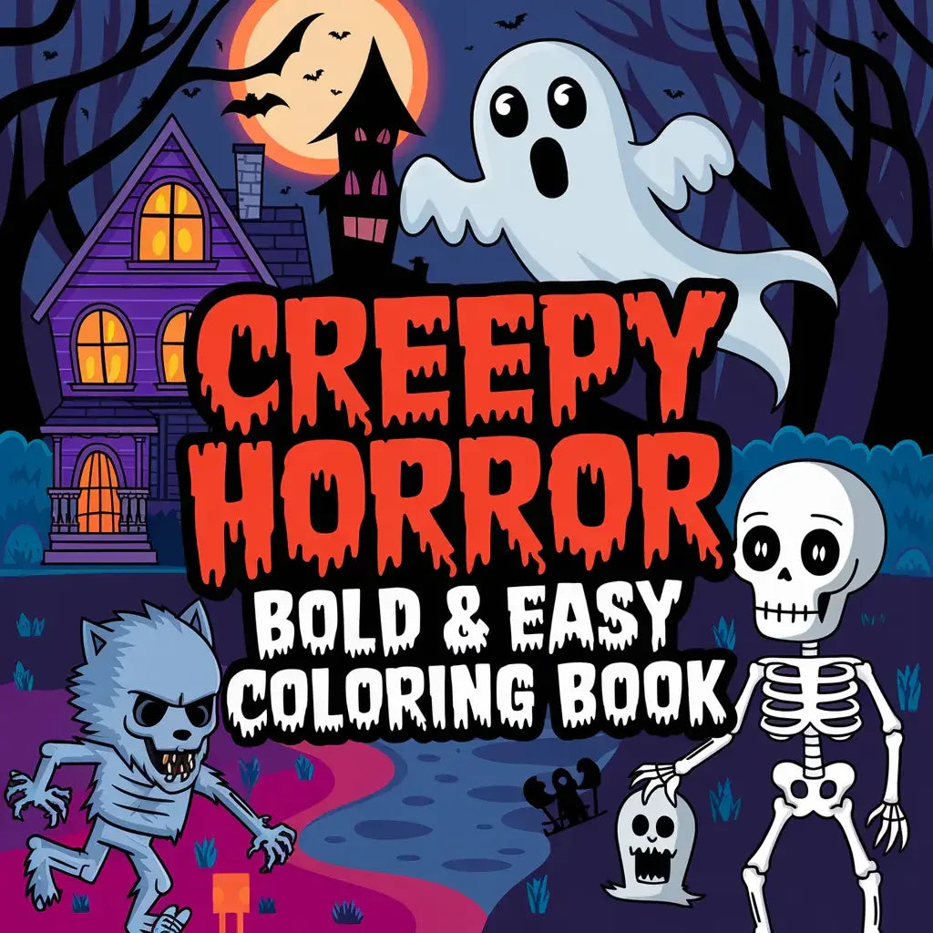 Creepy Horror Bold & Easy Coloring Pages-Robs Books