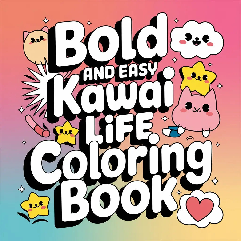 Kawaii Life Bold & Easy Coloring Pages-Robs Books