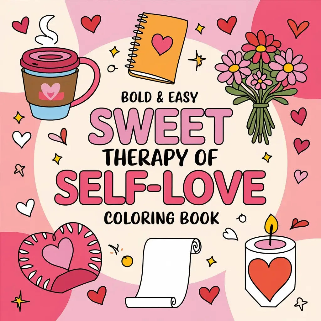 Sweet Therapy of Self Love Coloring Pages-Robs Books