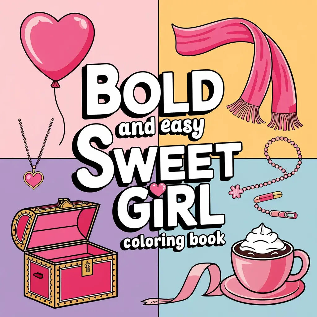 Sweet Girl Bold and Easy Coloring Book-Robs Books