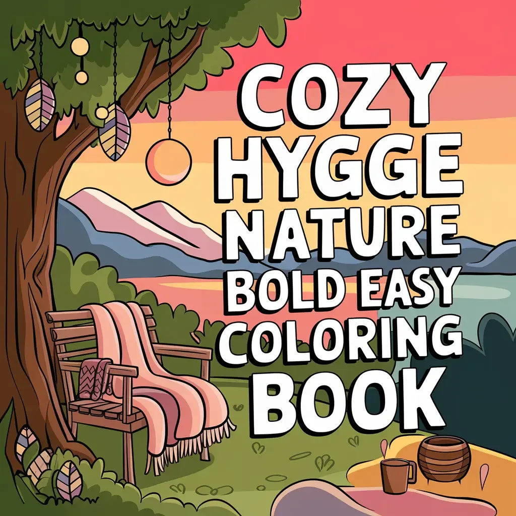 Cozy Hygge Nature Bold and Easy Coloring Pages-Robs Books
