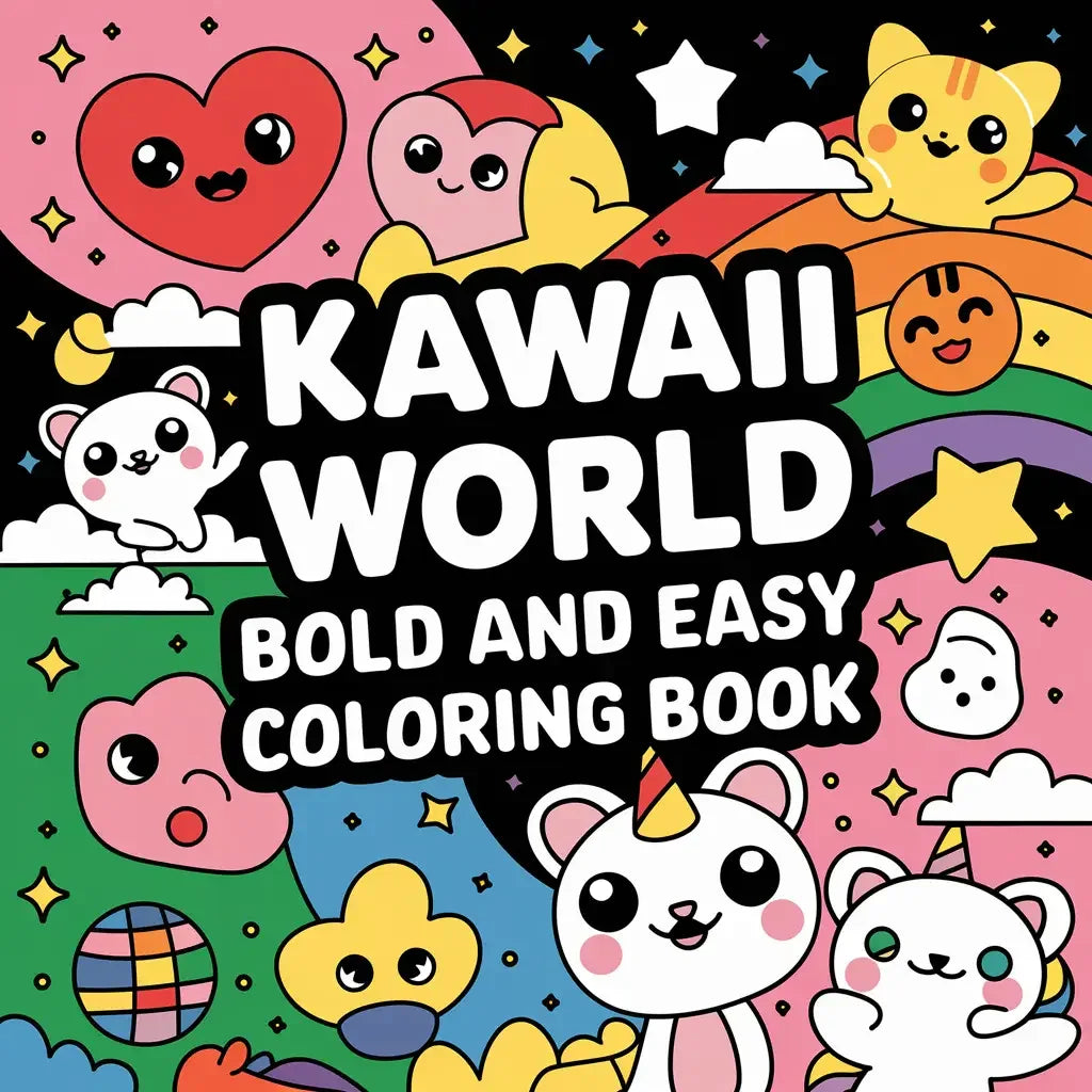 Kawaii World Bold & Easy Coloring Pages-Robs Books