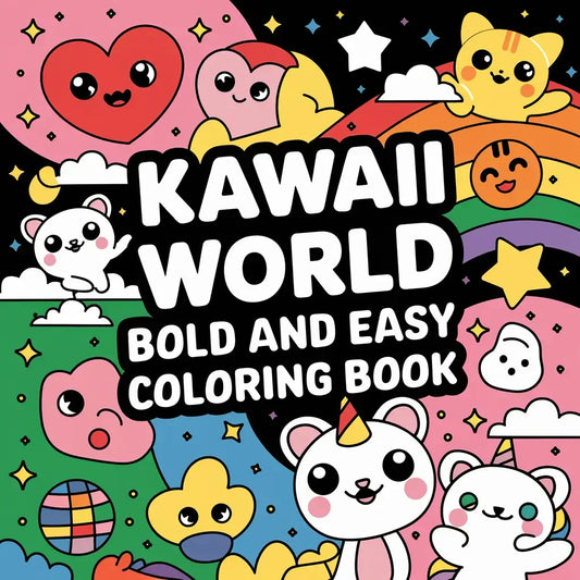 Kawaii World Bold & Easy Coloring Pages-Robs Books