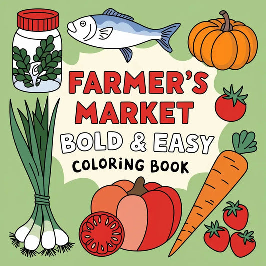 Farmer Market Bold Easy Coloring Pages-Robs Books