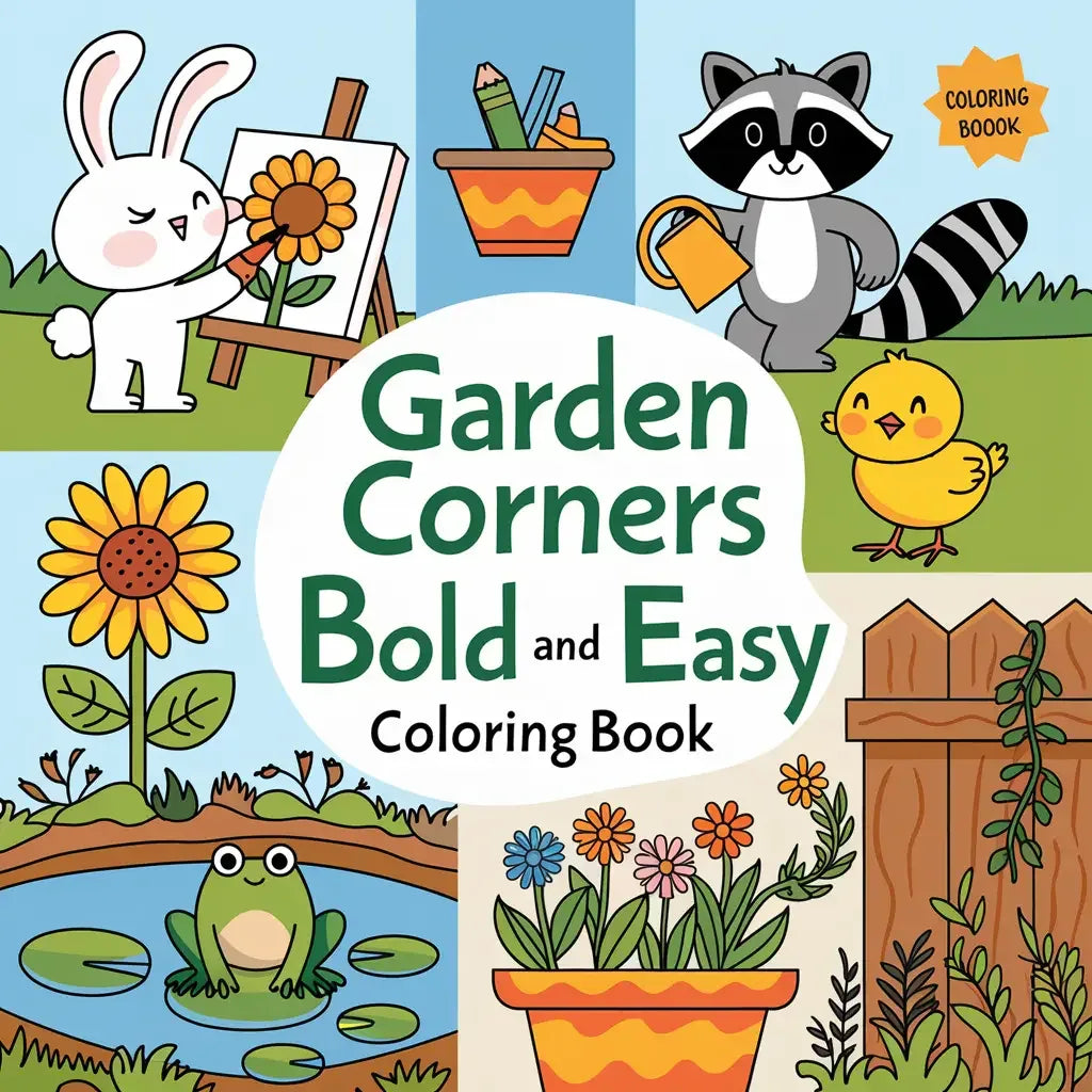 Garden Corners Bold and Easy Coloring Book-Robs Books