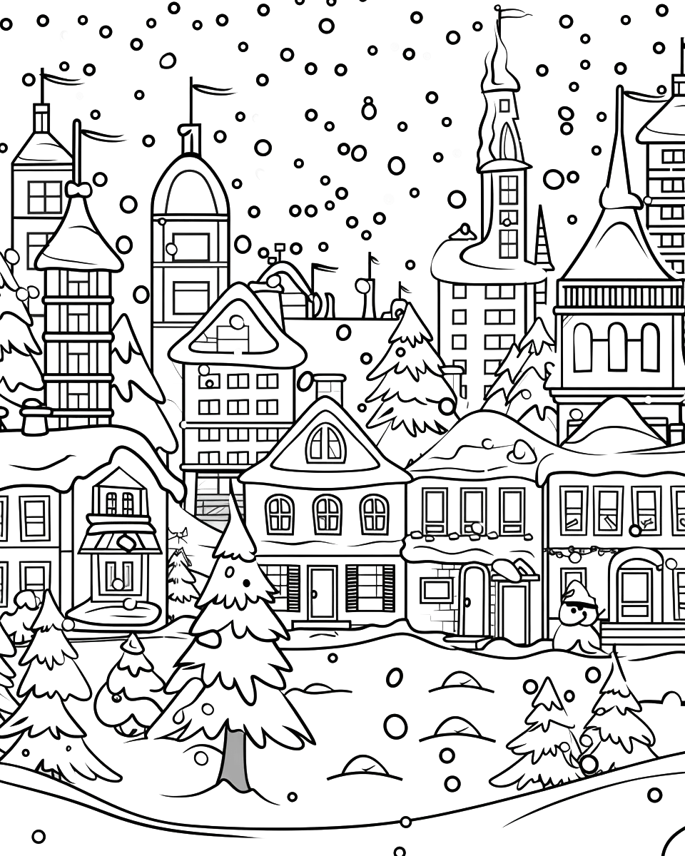 150 Christmas City Coloring Book-Robs Books