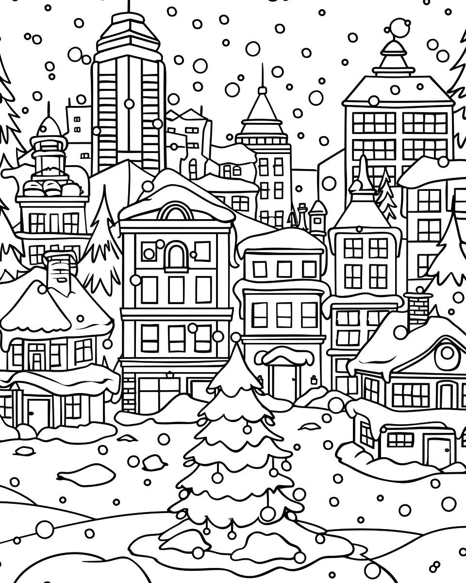 150 Christmas City Coloring Book-Robs Books