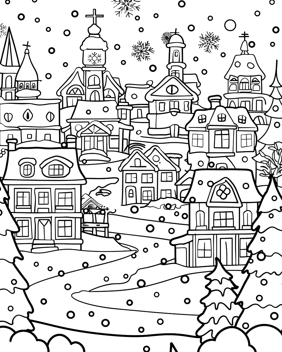 150 Christmas City Coloring Book-Robs Books