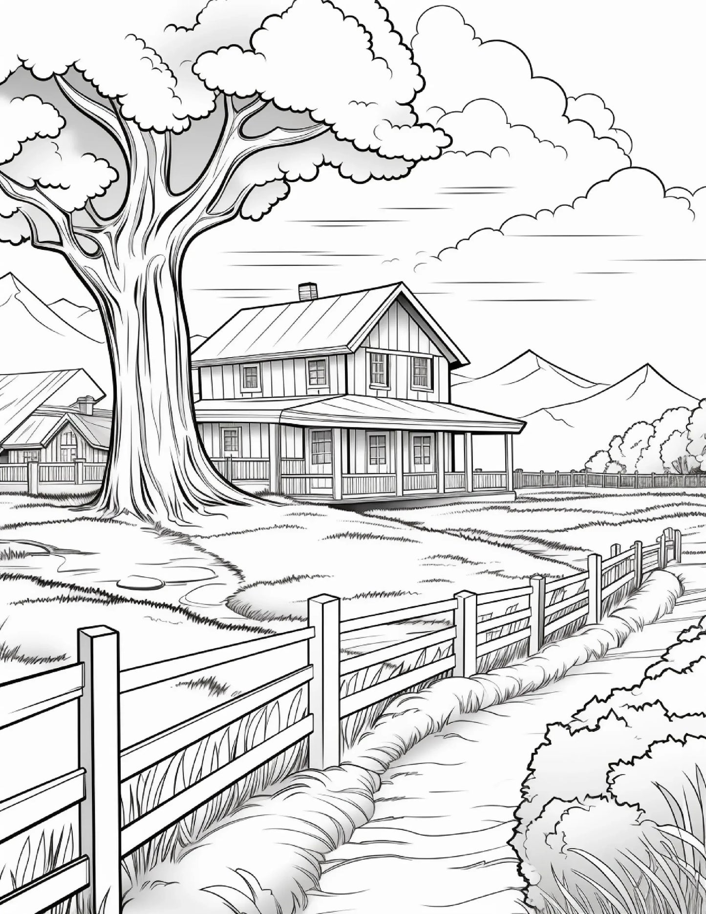 200 Country Farm Coloring Pages for Adults 1-Robs Books