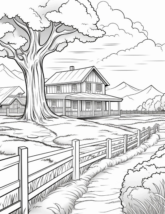 200 Country Farm Coloring Pages for Adults 1-Robs Books