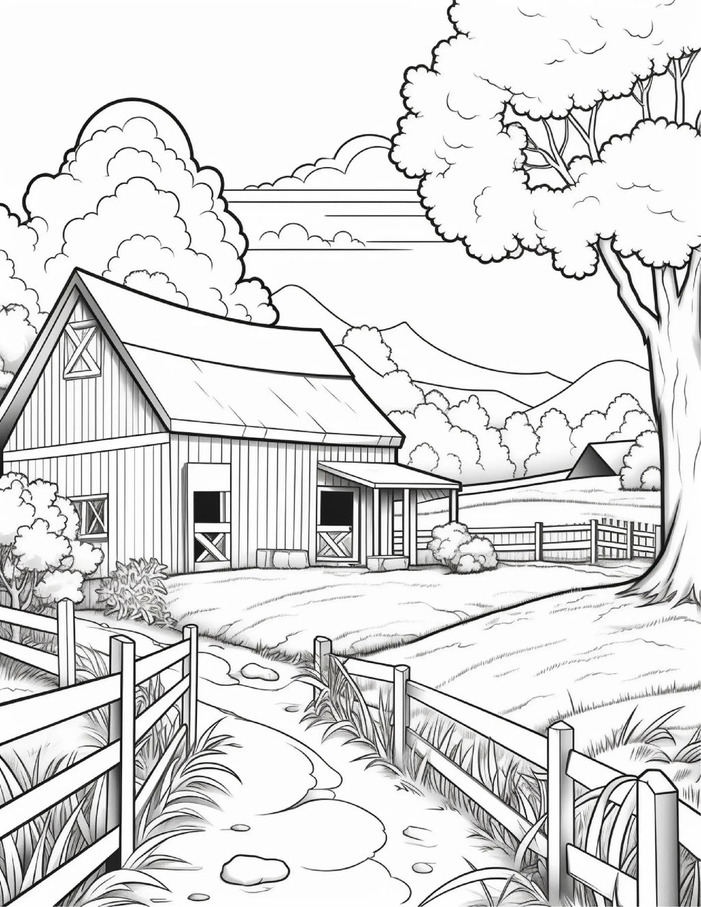 200 Country Farm Coloring Pages for Adults 1 - Robs Books