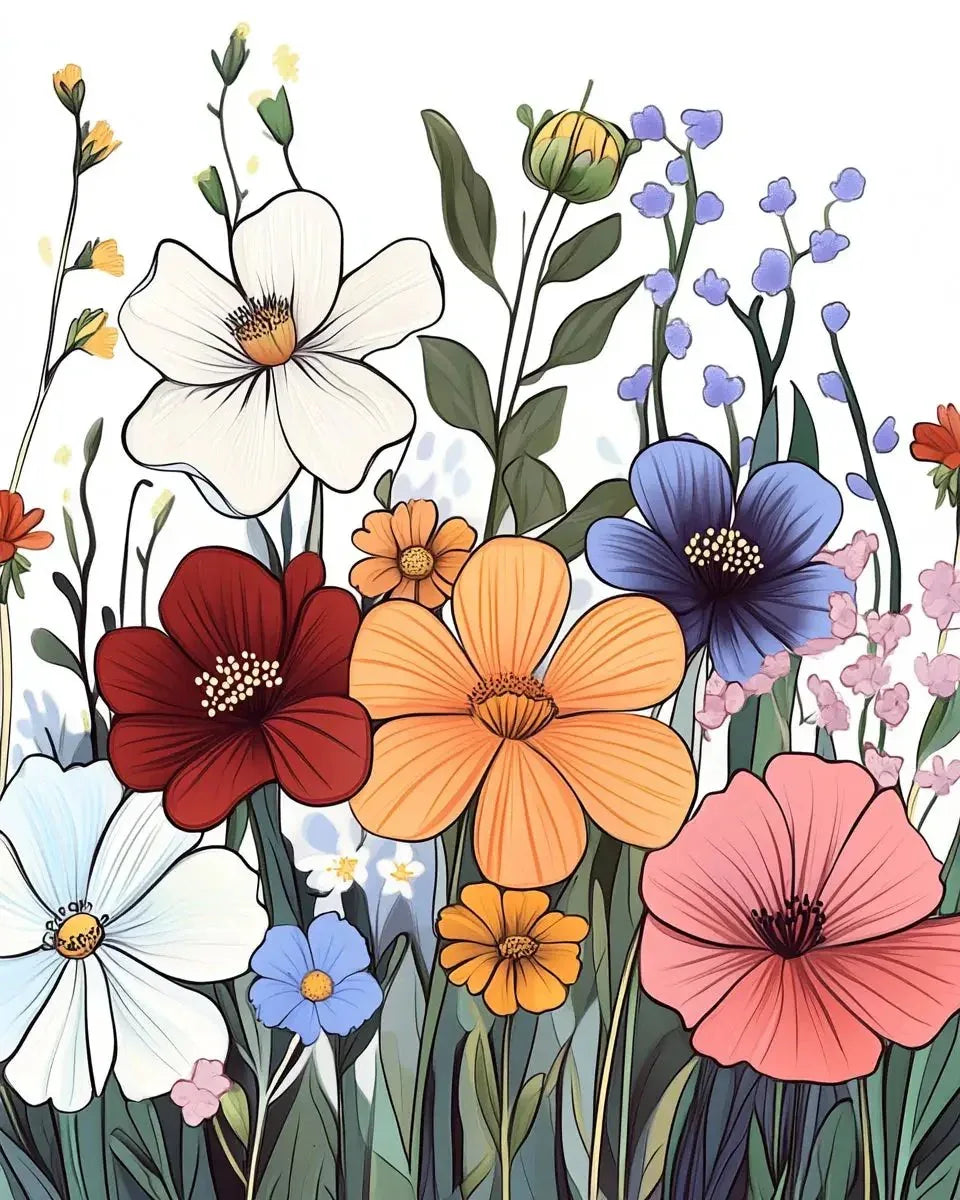 150 Flowers Coloring Pages-Robs Books
