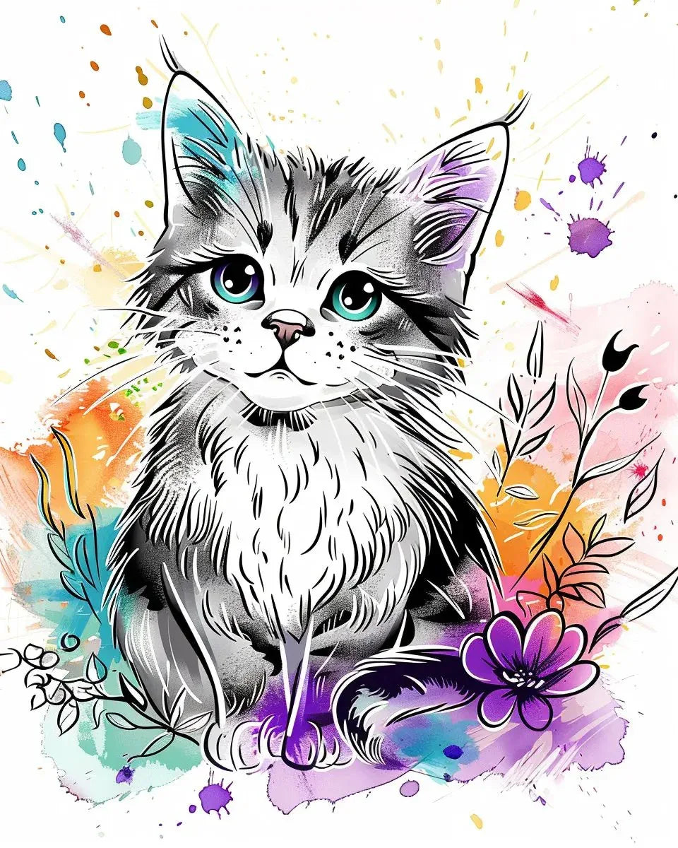 100 Kitty Cat Coloring Book-Robs Books