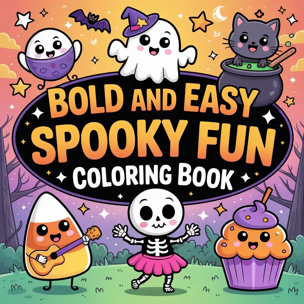 Bold and Easy Spooky Fun Coloring Pages-Robs Books
