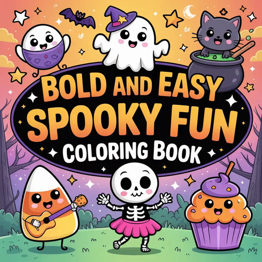 Bold and Easy Spooky Fun Coloring Pages-Robs Books