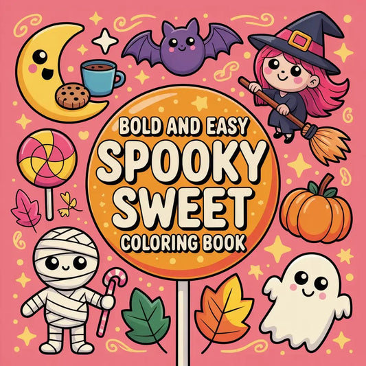 Bold and Easy Spooky Sweet Coloring Pages-Robs Books