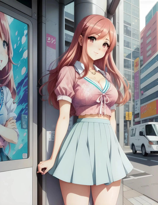 Cute Anime Girl In the City-Robs Books