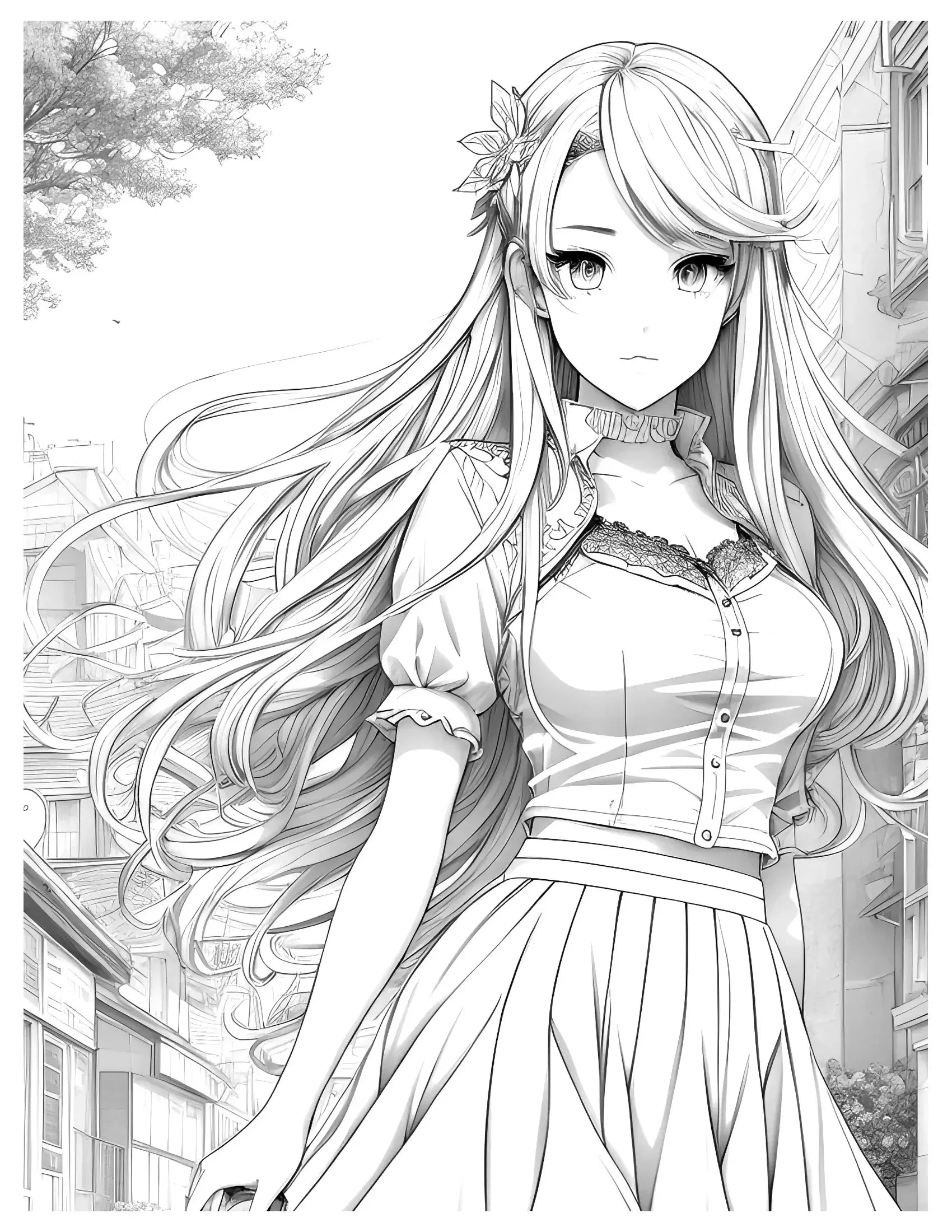 Cute Anime Girl In the City-Robs Books