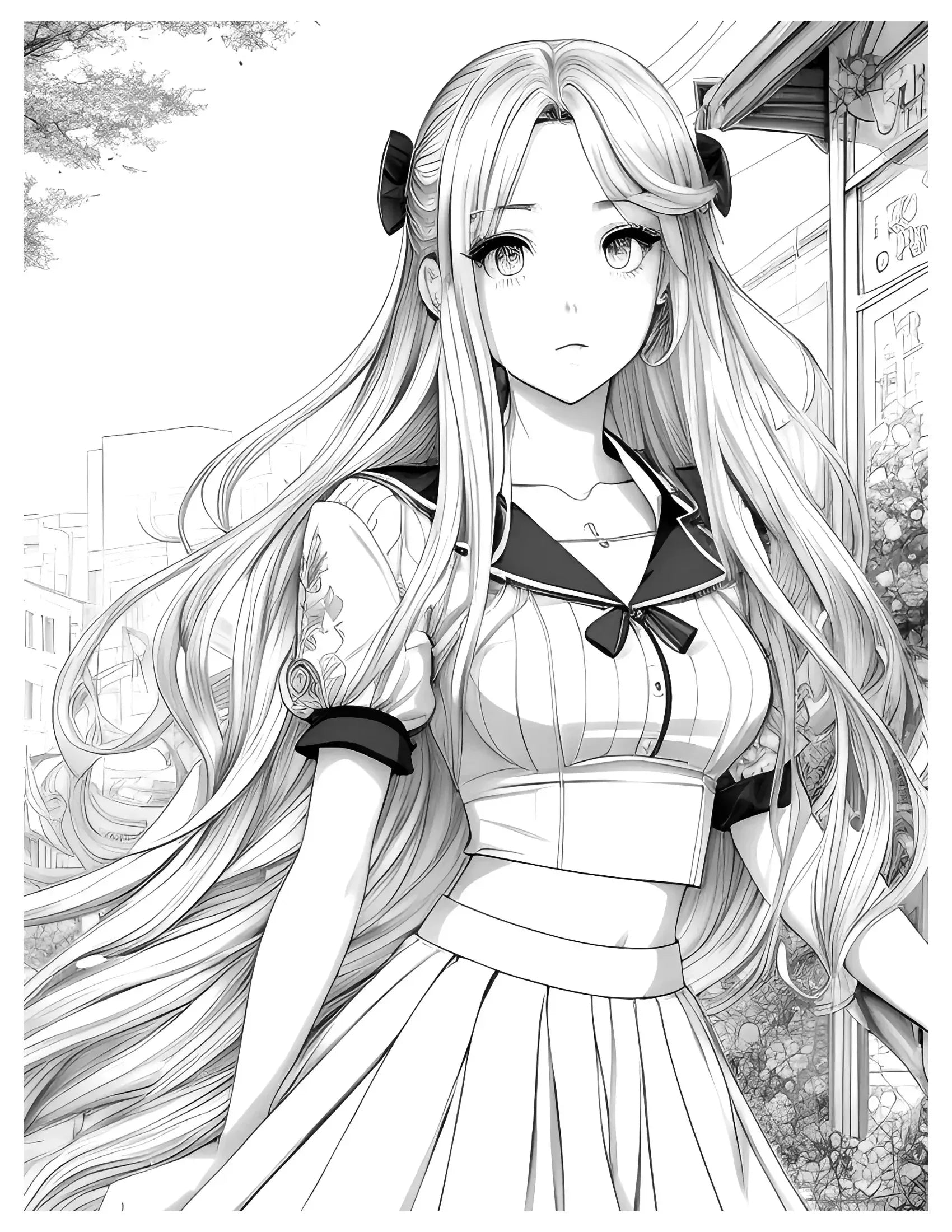 Cute Anime Girl In the City-Robs Books