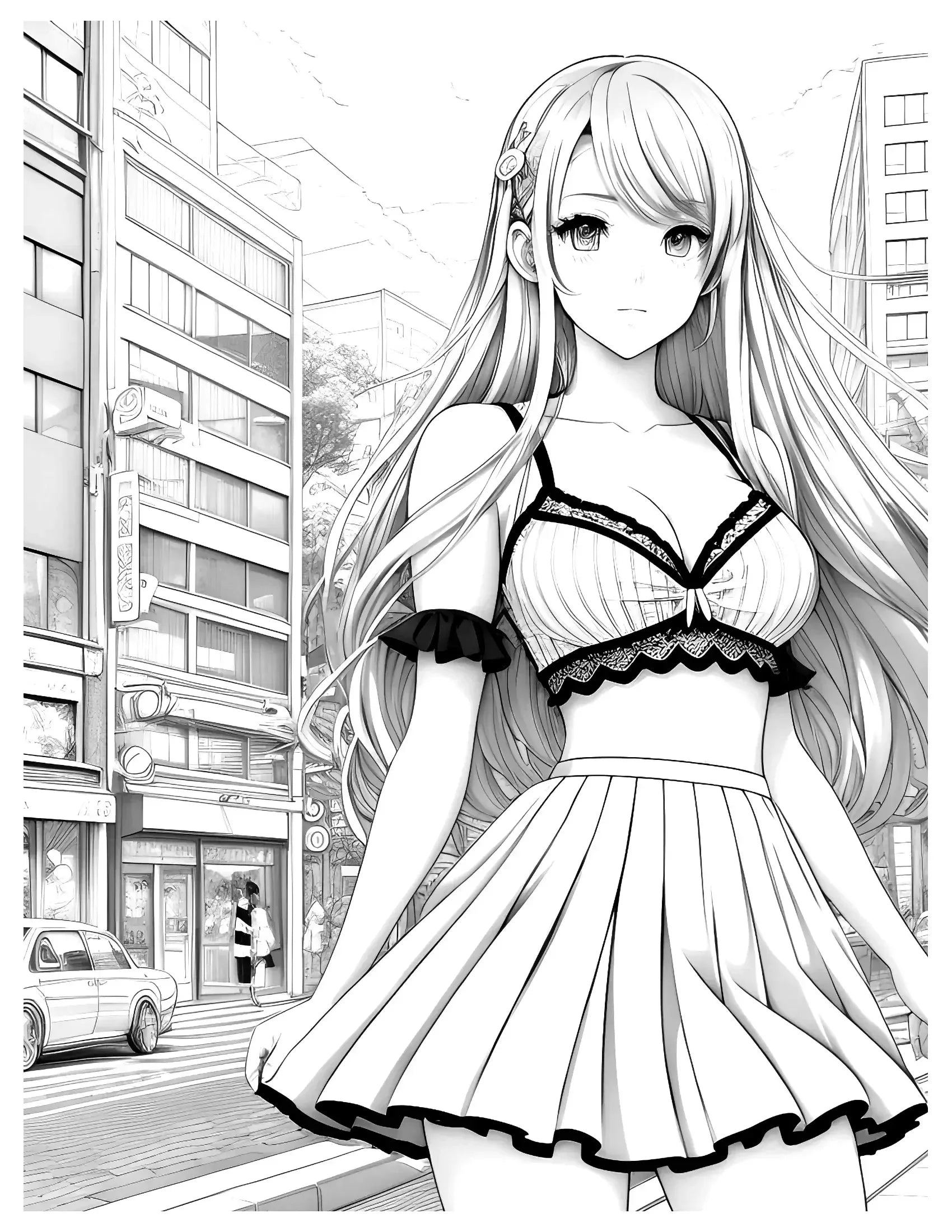 Cute Anime Girl In the City-Robs Books