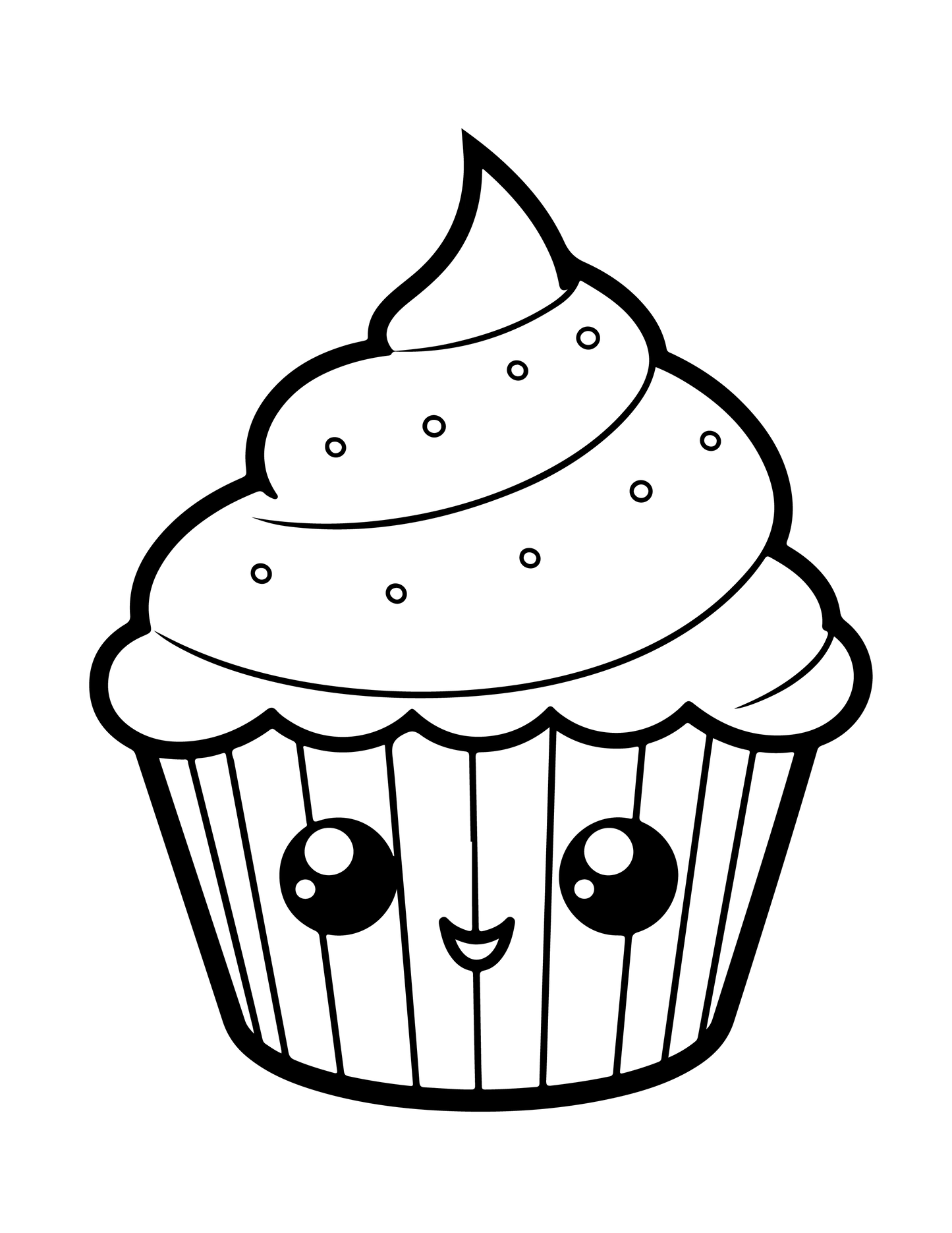 Cute Kawaii Cupcake Coloring Pages For Kids 2-Robs Books