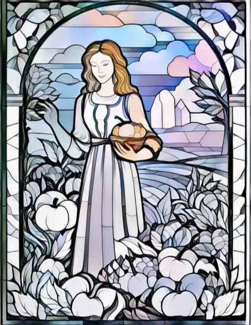 100 Stained-Glass Autumn Coloring 6-Robs Books