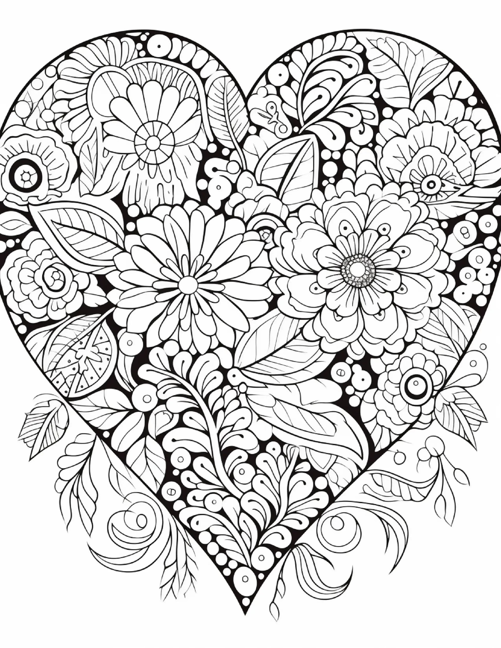 230 Heart Coloring Book Pages-Robs Books