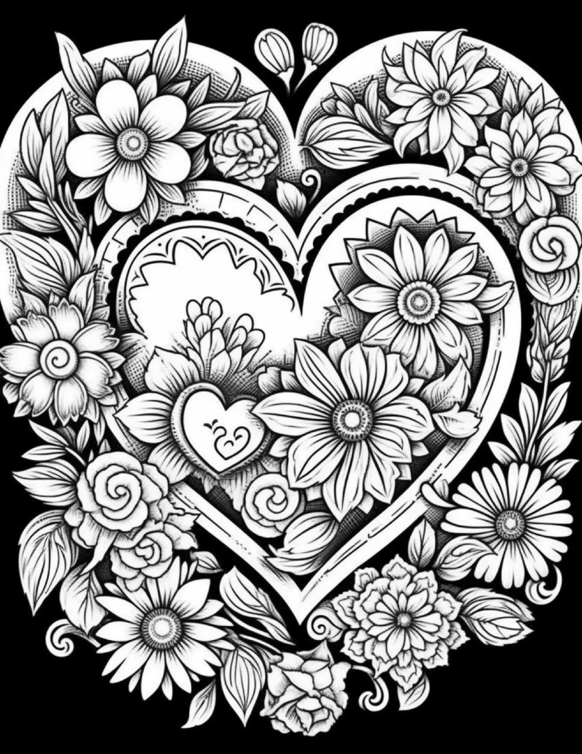 230 Heart Coloring Book Pages-Robs Books