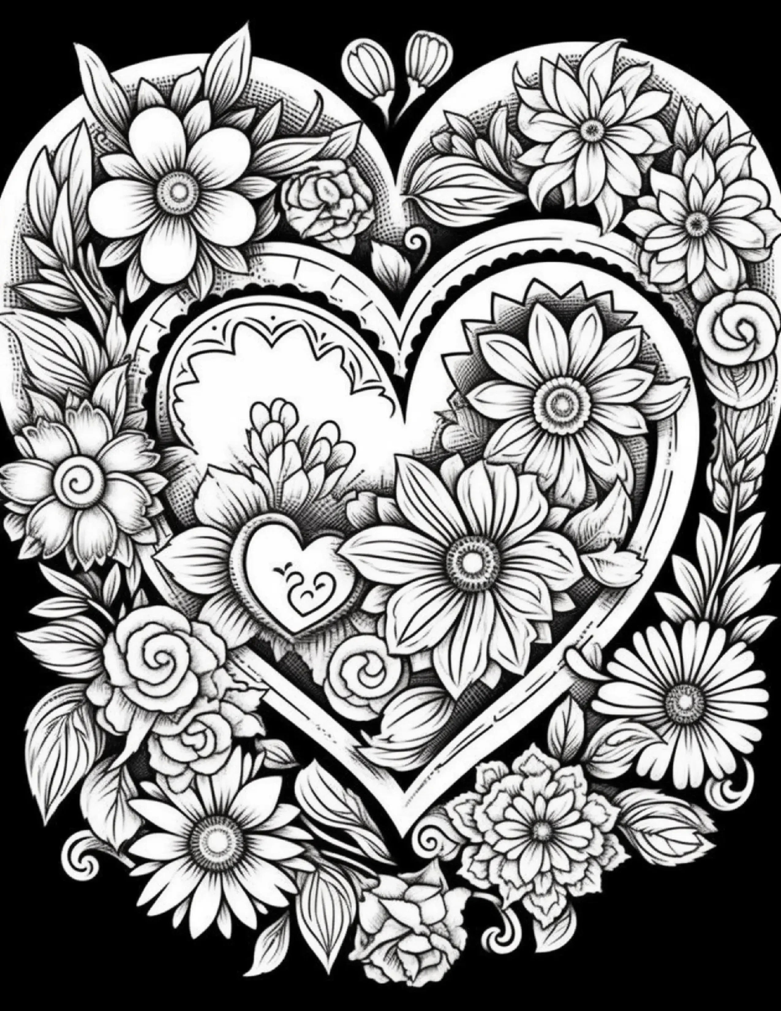 230 Heart Coloring Book Pages - Robs Books