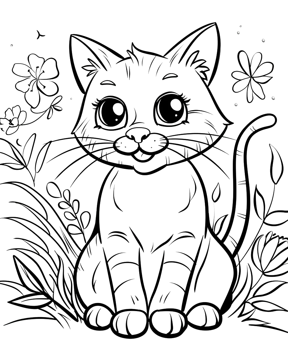 100 Kitty Cat Coloring Book-Robs Books