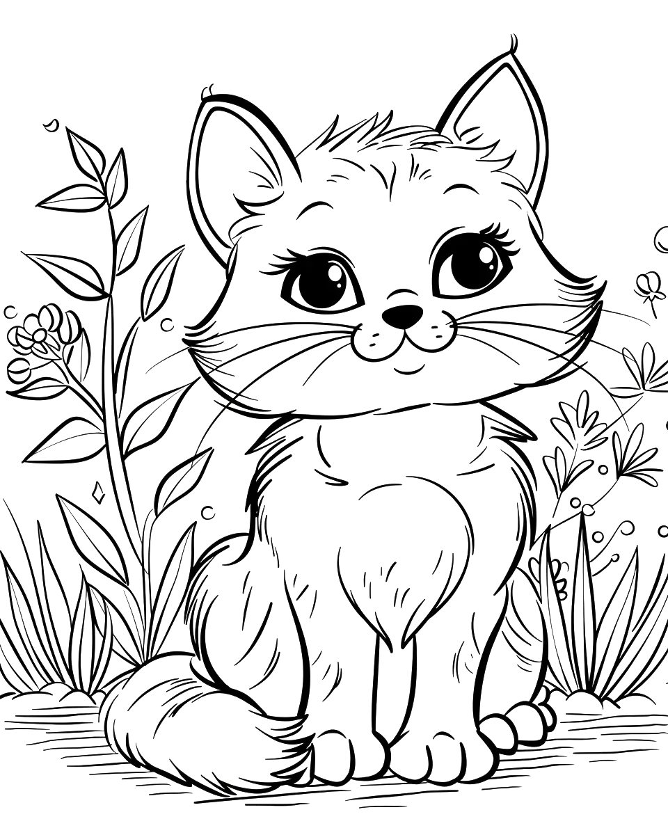 100 Kitty Cat Coloring Book-Robs Books