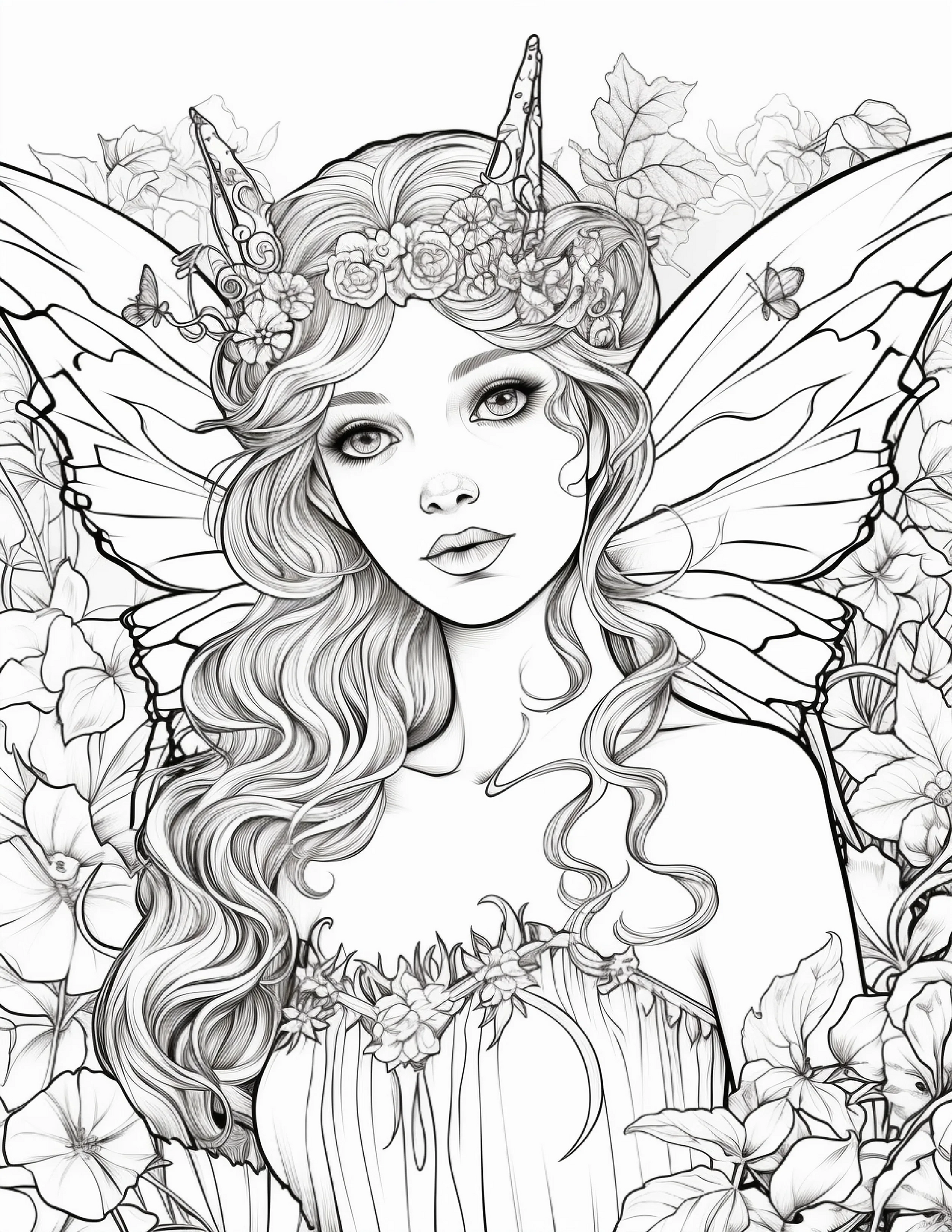 100 Forest Fairy Girl Coloring Pages-Robs Books