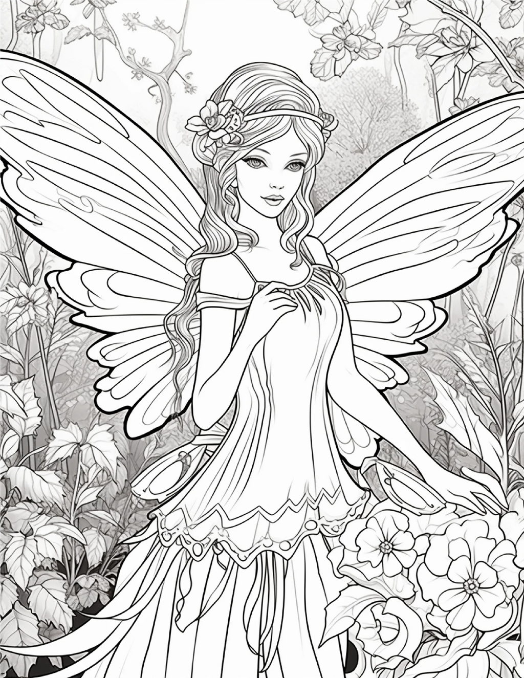 100 Forest Fairy Girl Coloring Pages - Robs Books
