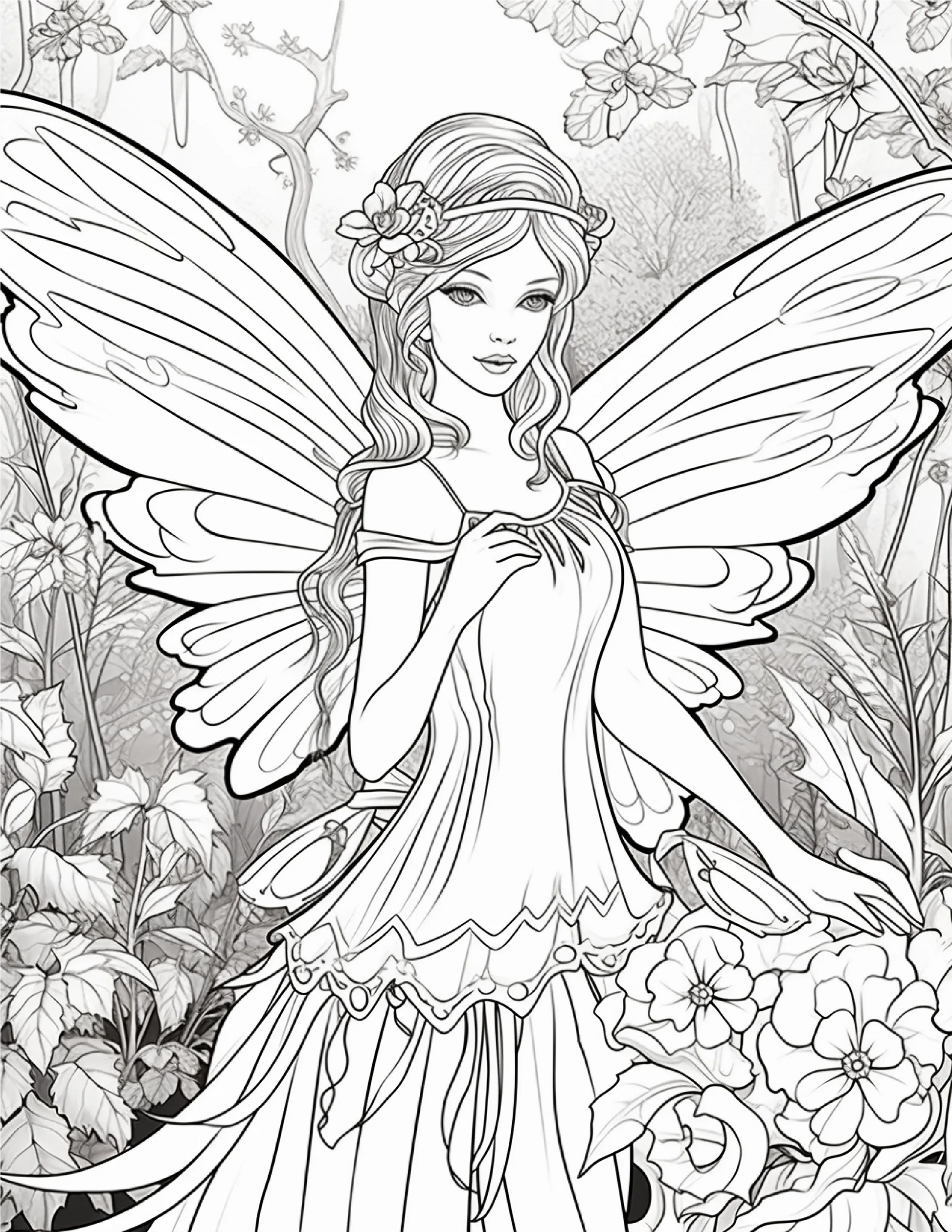 100 Forest Fairy Girl Coloring Pages-Robs Books