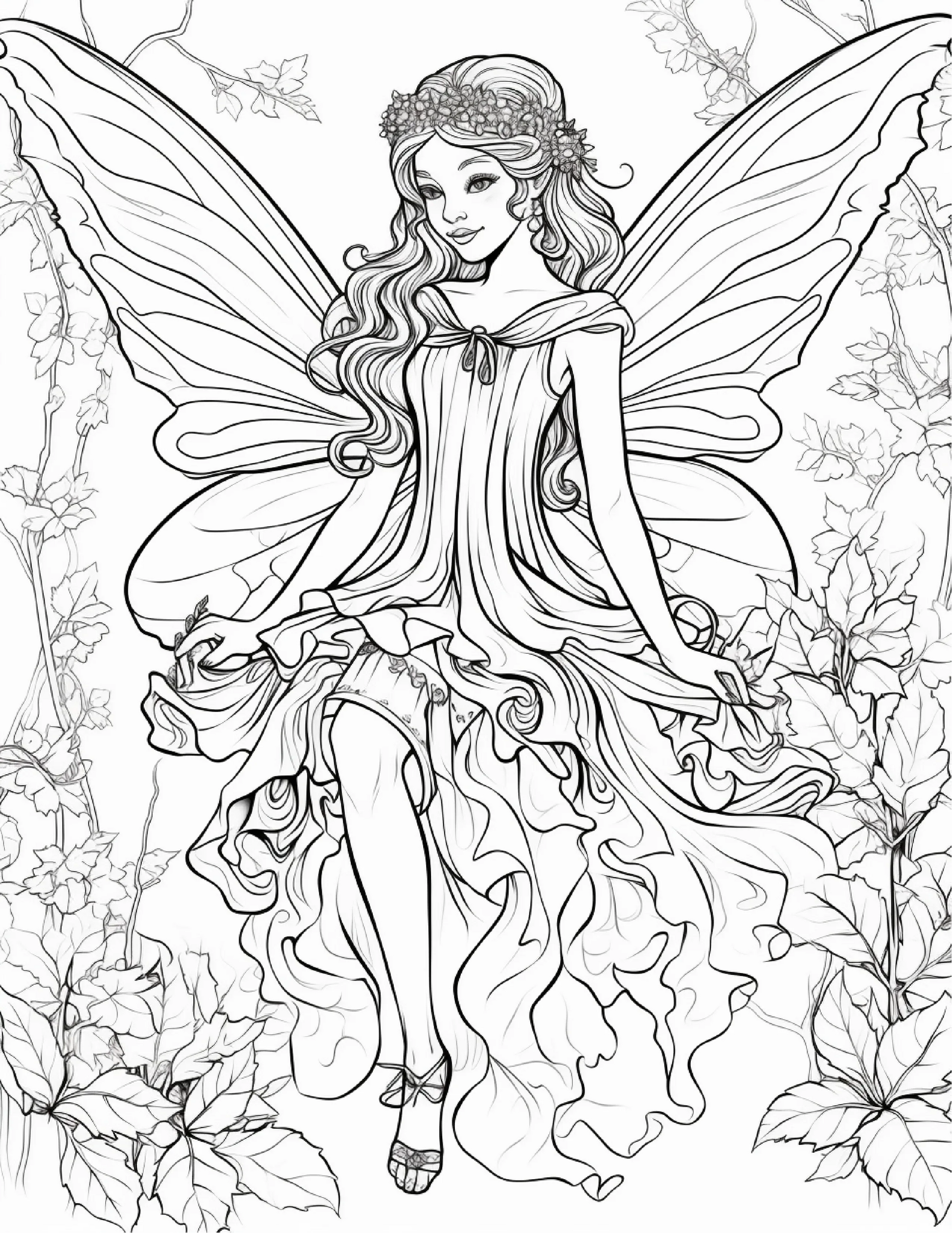 100 Forest Fairy Girl Coloring Pages-Robs Books