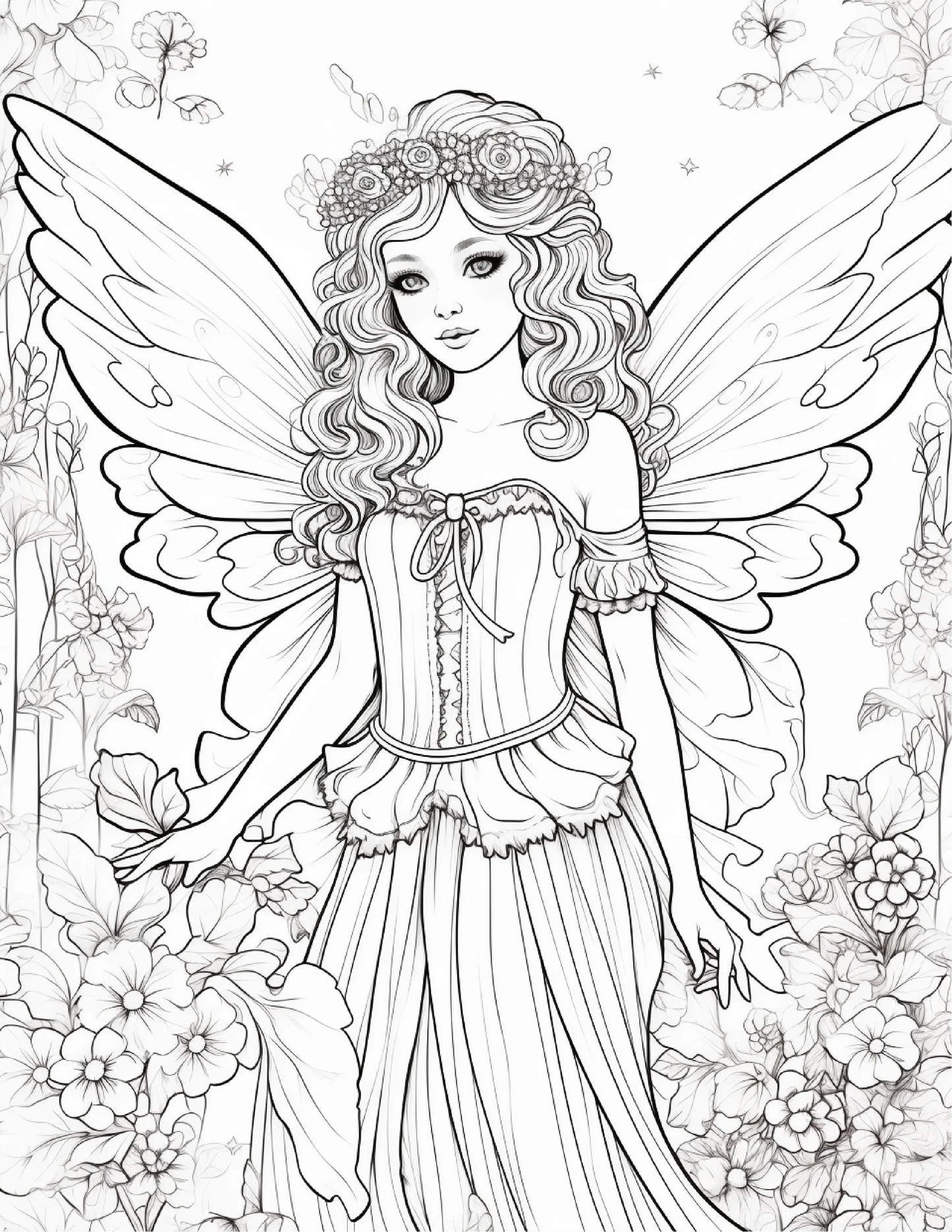100 Forest Fairy Girl Coloring Pages-Robs Books