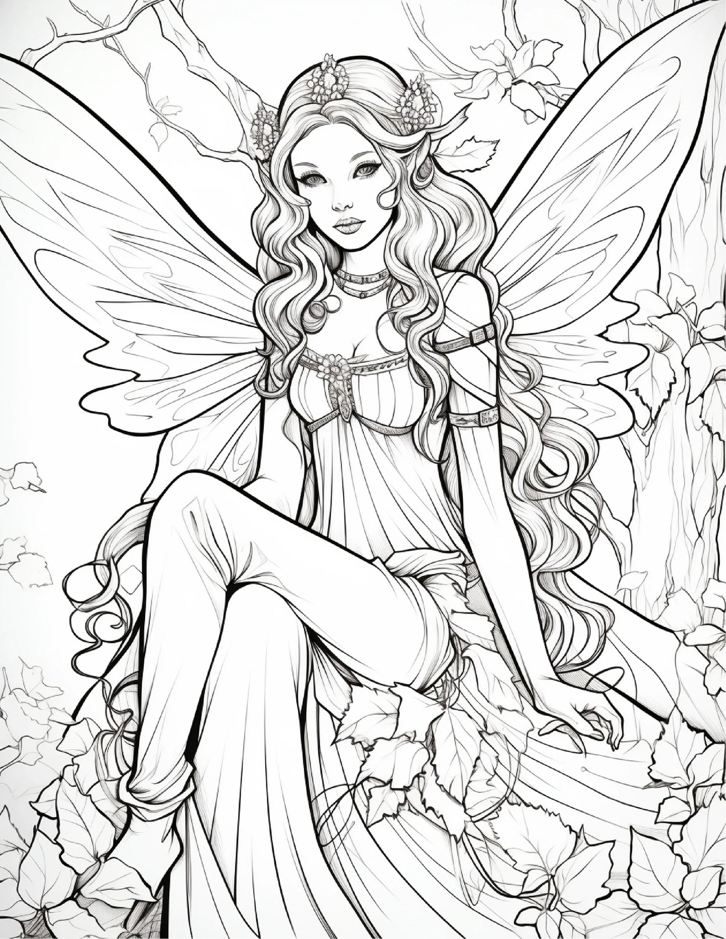 100 Forest Fairy Girl Coloring Pages-Robs Books