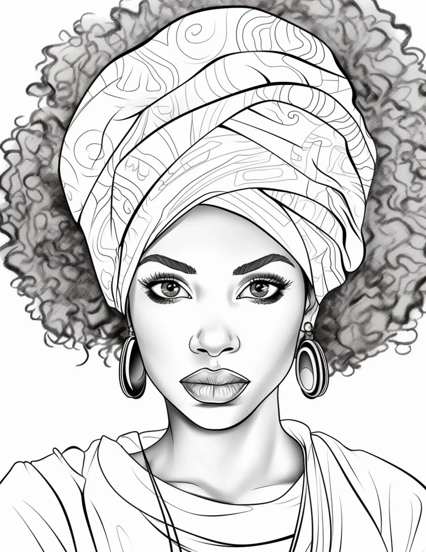100 African Black Woman Coloring Pages 1-Robs Books
