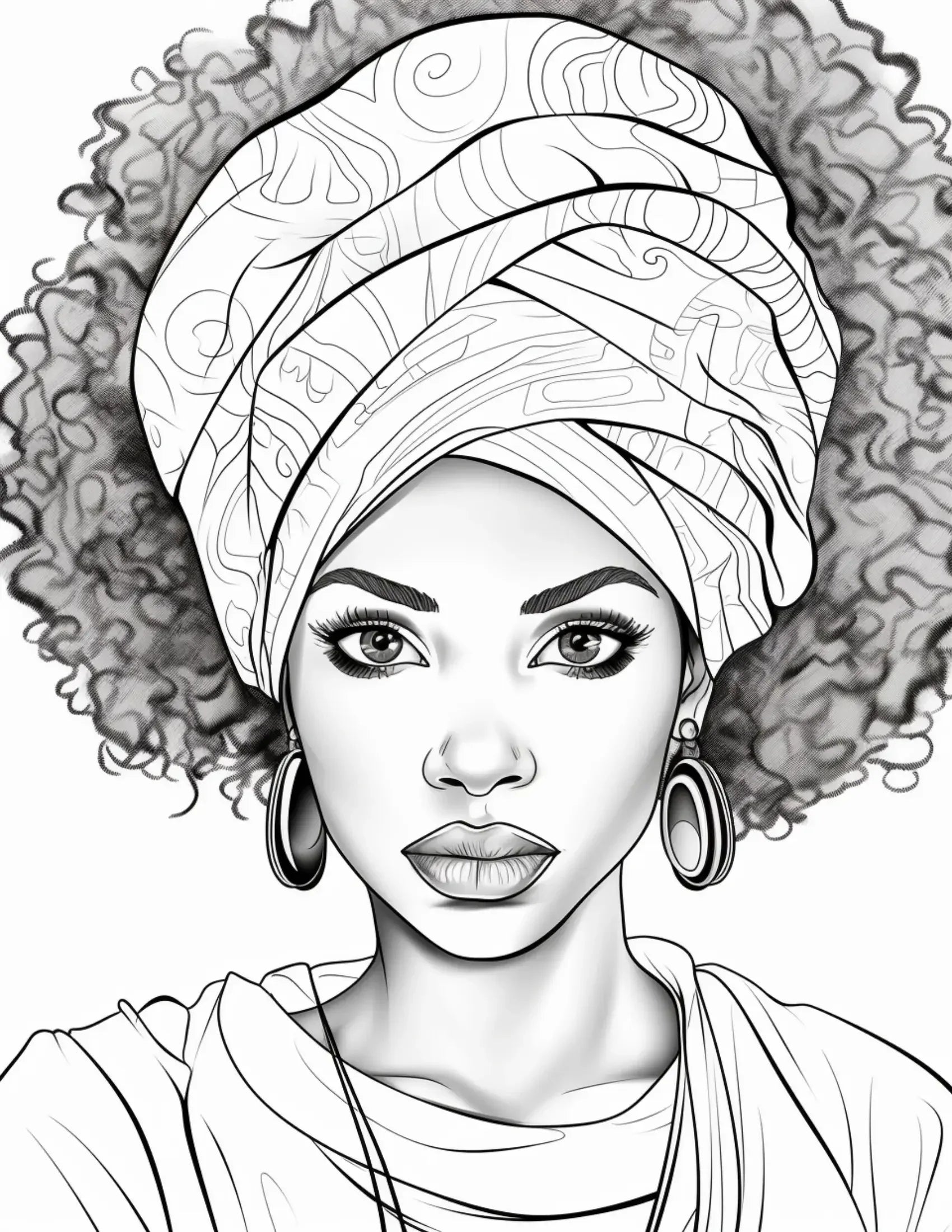 100 African Black Woman Coloring Pages 1-Robs Books
