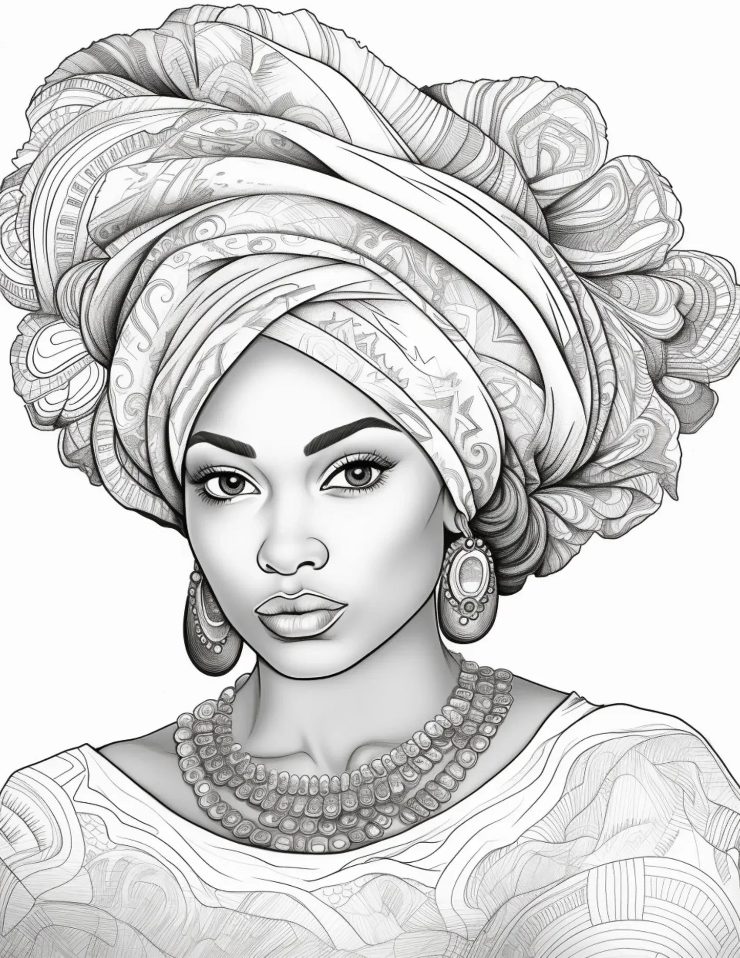 100 African Black Woman Coloring Pages 1-Robs Books