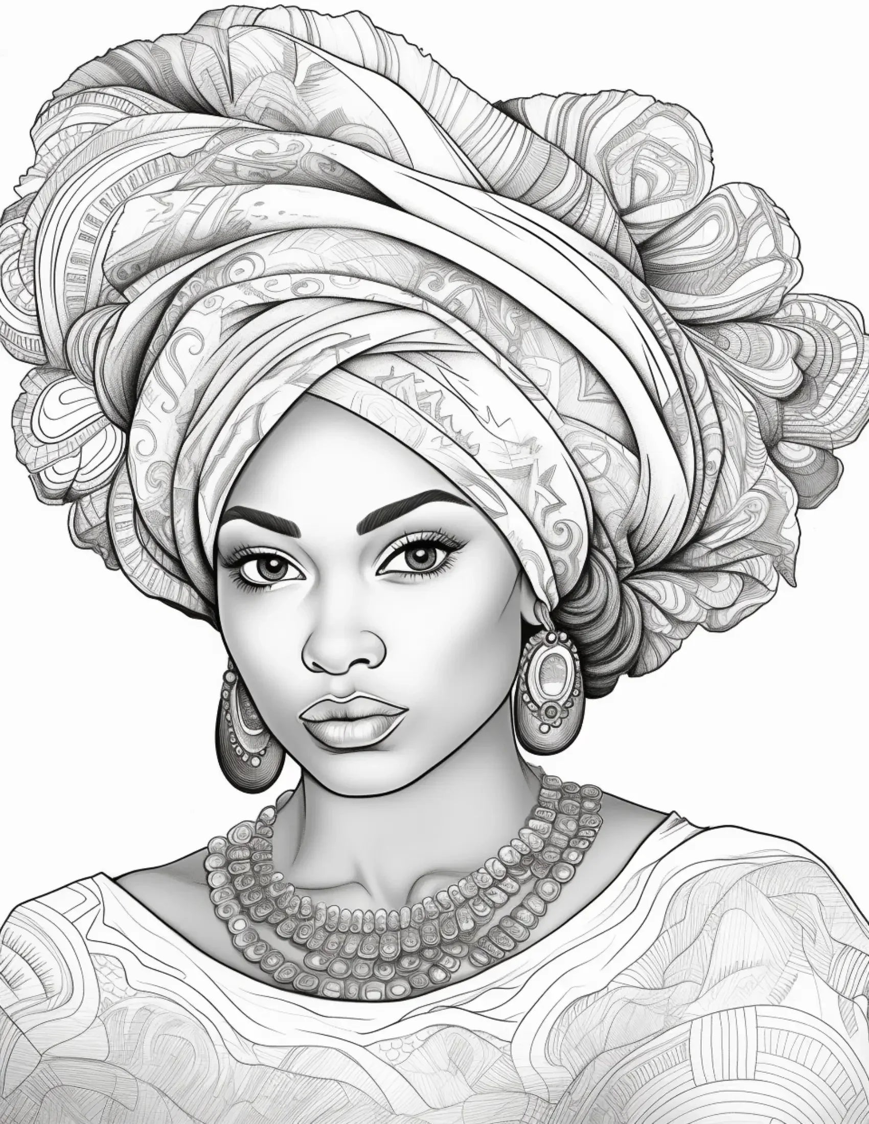100 African Black Woman Coloring Pages 1-Robs Books
