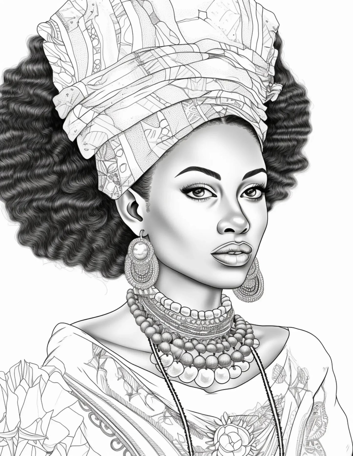100 African Black Woman Coloring Pages 1-Robs Books